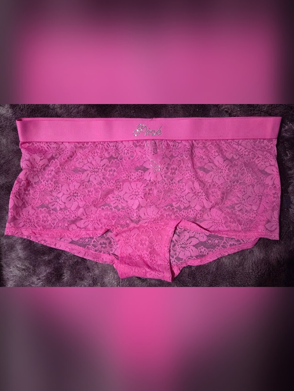 Victoria's Secret Pink Blingy Lace Shorty Size Large NWT